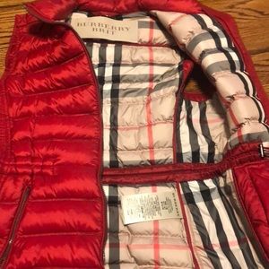 Women’s red Burberry vest